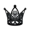 Black mini crown cake topper alloy rhinestone small heart tiara perfume bottle decor - Black