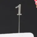 Taarttopper Nummer 1 met Strass Kristal Schitterend voor Verjaardag Feest Decoratie - Nummer 1