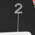 Strass getal 2 taart topper sprankelende kristal verjaardag feest dessert decoratie inzetkaart - Nummer 2