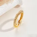 Vergoldeter metallischer geometrischer wellenförmiger scharnierter offener Armreif Schmuck - Stil B / Gold
