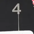 Strass Nummer 4 Taart Topper Glitterende Kristal Verjaardag Feest Decoratie Prikker - Nummer 4