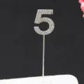 Strass nummer 5 taarttopper sprankelende kristallen digitale inzet voor verjaardag taart decoratie. - Nummer 5