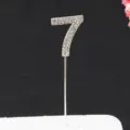 Glanzende strass nummer 7 taart topper schitterende taartdecoratie verjaardag - Nummer 7