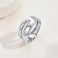 Silberfarbenes offenes Armband aus Legierung mit einzigartigem unregelmäßigem Wellendesign. - Stil D / Silber