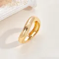 Massiver goldfarbener Kuppel Armreif, polierter Metall Armreif Schmuck fur Damen geschenk. - Stil E / Gold