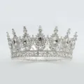 Exquise couronne en strass argenté pour décoration de fête, magnifique diadème brillant. - Argent + Zircone Blanc