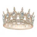 Exquise couronne de mariée ronde baroque avec des strass en larme scintillants et or rose. - Or Rose + Zircone Claire
