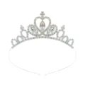 Nahaufnahme des silbernen Strass-Prinzessin-Diadems mit funkelnden Kristall-Detail-Elementen. - Silber + Weißer Zirkonia