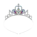 Detailaufnahme des glitzernden Strass Prinzessin Tiara Haarreifs für süße Mädchen. - Silber + AB Strass