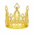 Diadème couronne dorée pour gâteau strass anniversaire fête accessoires cheveux 7cm - Diadème Élégant pour Enfants - Or