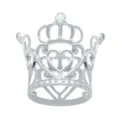 Détail de mini couronne en strass argentée, parfaite pour la décoration de gâteaux et accessoires. - Mini Couronne Noble - Argent