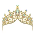 Exquisite baroque gold bridal tiara with colorful crystal rhinestones for party wedding dress. - Gold AB Rhinestone