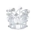 Diadème couronne strass argenté topper gâteau alliage étincelant décoration fête enfants - Style Branche Ajouré (X-034) / Argent