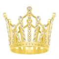 Or alliage cristal couronne ornement, strass diadème variante pour fête gâteau décor. - Style Cygne Ajouré (X-040) / Or