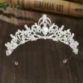 Zilveren strass kristal tiara kroon voor meisjes verjaardag feest stage performance haaraccessoire - H-057 Zilver & wit