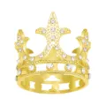 Petite couronne en alliage d'or décoration de gâteau strass diadème royal brillant fête - Style Fleur de Lys (X-038) / Or