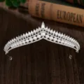Elegante kristallen tiara kroon voor kinderen en meisjes, sprankelende prinses haaraccessoires. - H-063 Zilver & wit