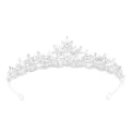 Prachtige kristallen tiara kroon voor meisjes en kinderen, perfect feest haaraccessoire verjaardag - H-081 Zilver & wit