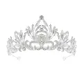Zilveren kristallen prinses tiara kroon voor kinder verjaardag feest en toneelvoorstelling. - H-086 Zilver & wit