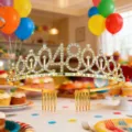 Gold rhinestone birthday tiara crown with numbers, perfect for women party hair accessories. - 48 Years Old