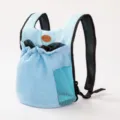 Portable breathable light blue mesh pet carrier backpack for small dogs and cats - Small (Size S) / Blue