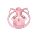 Pink plastic cat water fountain base with cute ear design and secure suction cups for pets. - Ground Standing Model / Pink