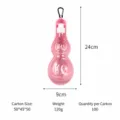 Boraccia portatile per animali domestici cani e gatti, distributore d'acqua da viaggio con moschettone. - 500ml / Rosa
