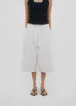 Women's American retro loose grey drawstring wide-leg sweat shorts casual summer culottes - Light Gray