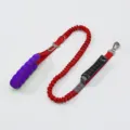 Laisse élastique rouge pour chien avec une poignée en mousse violette confortable. - Corde simple rouge