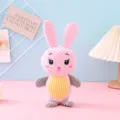 Squeaky pink plush bunny toy for small dogs and cats, textured fabric for teething - L / Pink Rabbit