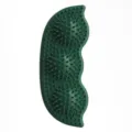 Durable green pea-shaped TPR dog chew toy with spiked nodules for molar cleaning and training - Dark Green
