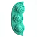 Turquoise pea-pod shaped TPR pet chew toy for dog dental cleaning and molar play. - Rose Red