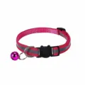 Reflektierendes rosa Katzenhalsband mit Katzenkopf-Sicherheitsschnalle und kleiner Glocke. - Fuchsia