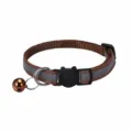 Verstellbares braunes Katzenhalsband mit süßer Katzen-Schnalle und kleiner Glocke - Kaffeebraun
