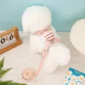 Adorable pink bee-themed adjustable pet harness and leash set on a white plush dog - S / Pink