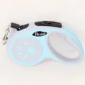 Light blue retractable dog leash with paw print design for small and medium pets - Paw Print Style / 3 Meters / Blue