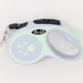Durable retractable dog leash for small and medium dogs with paw print design mint green - Paw Print Style / 3 Meters / Green