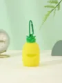 Bright yellow pineapple-shaped dog poop bag dispenser with a green hanging clip hook - Pineapple Shell (1 Piece)