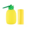 Bright yellow pineapple shaped dog poop bag dispenser with matching yellow pet waste bags - Pineapple with Waste Bags