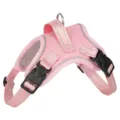 Pink saddle-type dog harness with reflective strips and breathable mesh fabric - XS / Pink