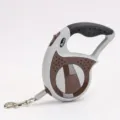 Durable retractable pet leash for dogs and cats with ergonomic handle, grey and brown - 3 Meters Boxed / Coffee