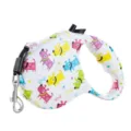 Colorful cartoon pattern automatic retractable dog leash with a sturdy metal hook - White Puppy