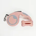 Guinzaglio retrattile rosa per cani con dispenser di sacchetti igienici a forma di osso. - Stile Scatola di Immagazzinaggio / 3 Metri / Rosa