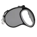 Retractable black and gray dog leash featuring an ergonomic handle and secure metal clip - 3 Meters / Gray