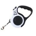 Durable automatic retractable dog leash featuring bone pattern in black and white finish - 3 Meters (Bagged) / White