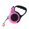 Pink and black automatic retractable dog leash with cute bone pattern decoration - 3 Meters (Bagged) / Pink