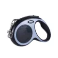Black and blue automatic retractable pet leash with ergonomic handle and metal hook - 3m (Insert Card Packaging) / Black and Gray Puppy