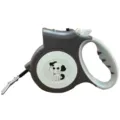 Guinzaglio retrattile automatico grigio per cani con luce integrata e design di cucciolo - Grigio