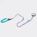 Guinzaglio elastico per cani sfumato dopamina con manico in schiuma anti-tiro. - Sfumato Colore Macaron + Collare S