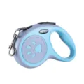 Retractable dog leash in blue and grey with paw print design for small to medium pets - 3m (Insert Card Packaging) / Blue & Grey Footprints